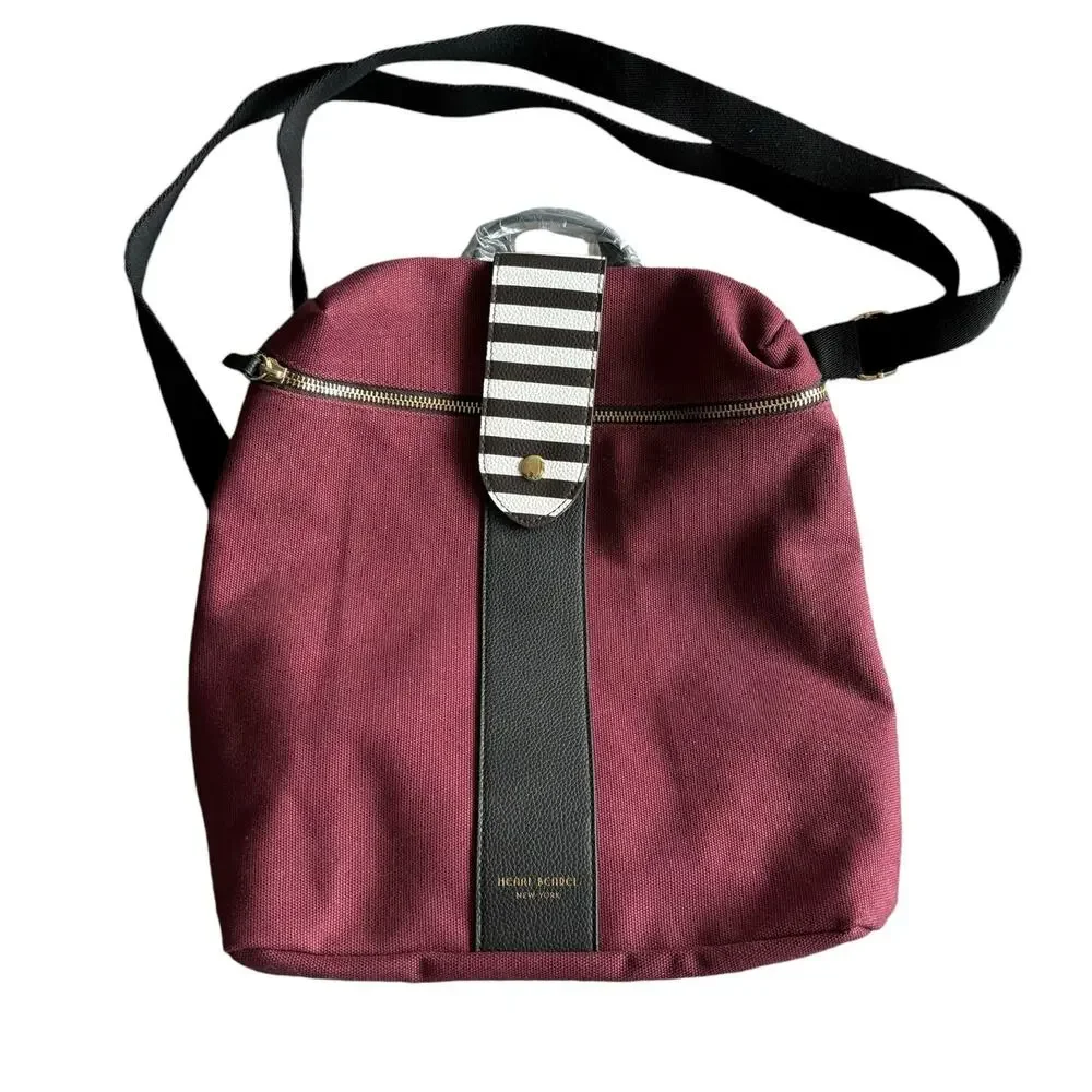 HENRI BENDEL NEW CANVAS PURSE BACKPACK CONVERTIBLE MEDIUM SIZE LIMITED EDITION